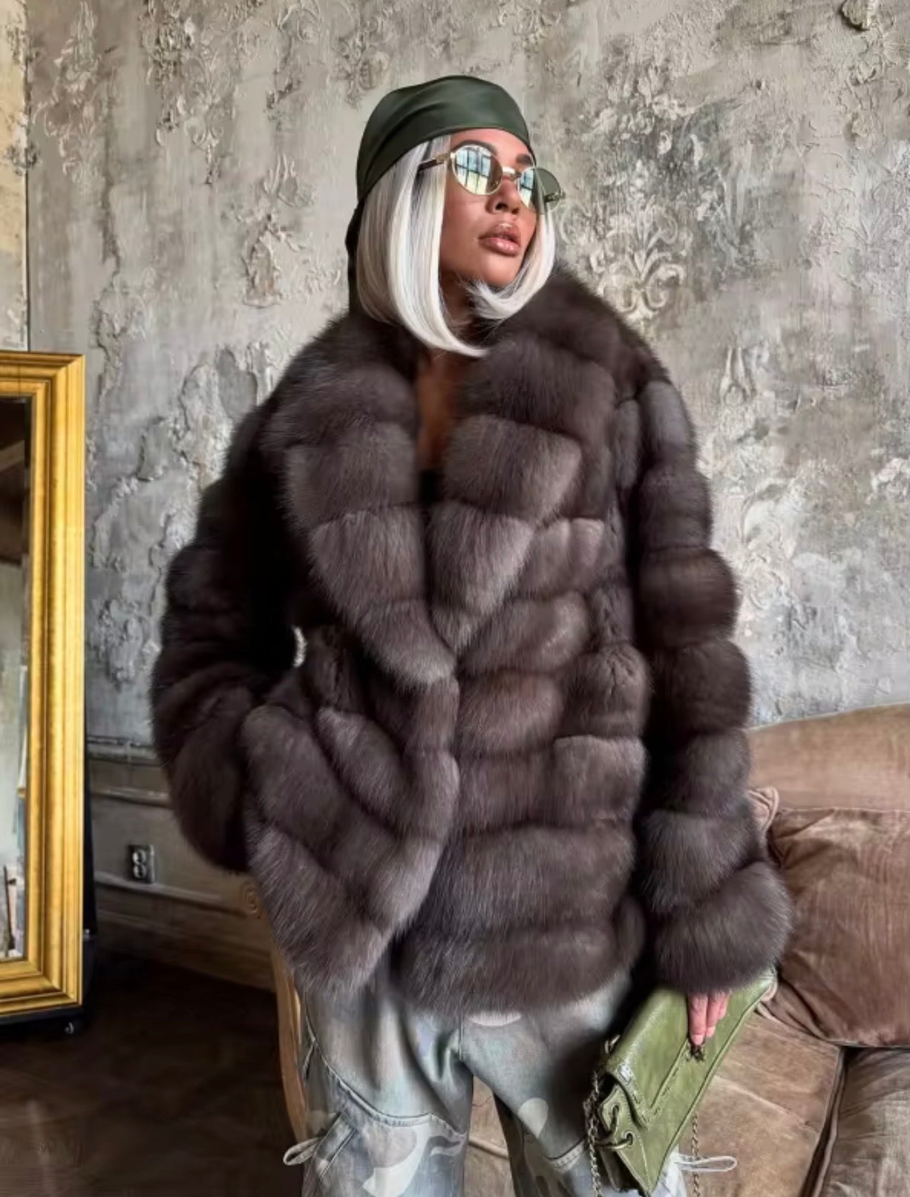 Luxuriöse Felljacke