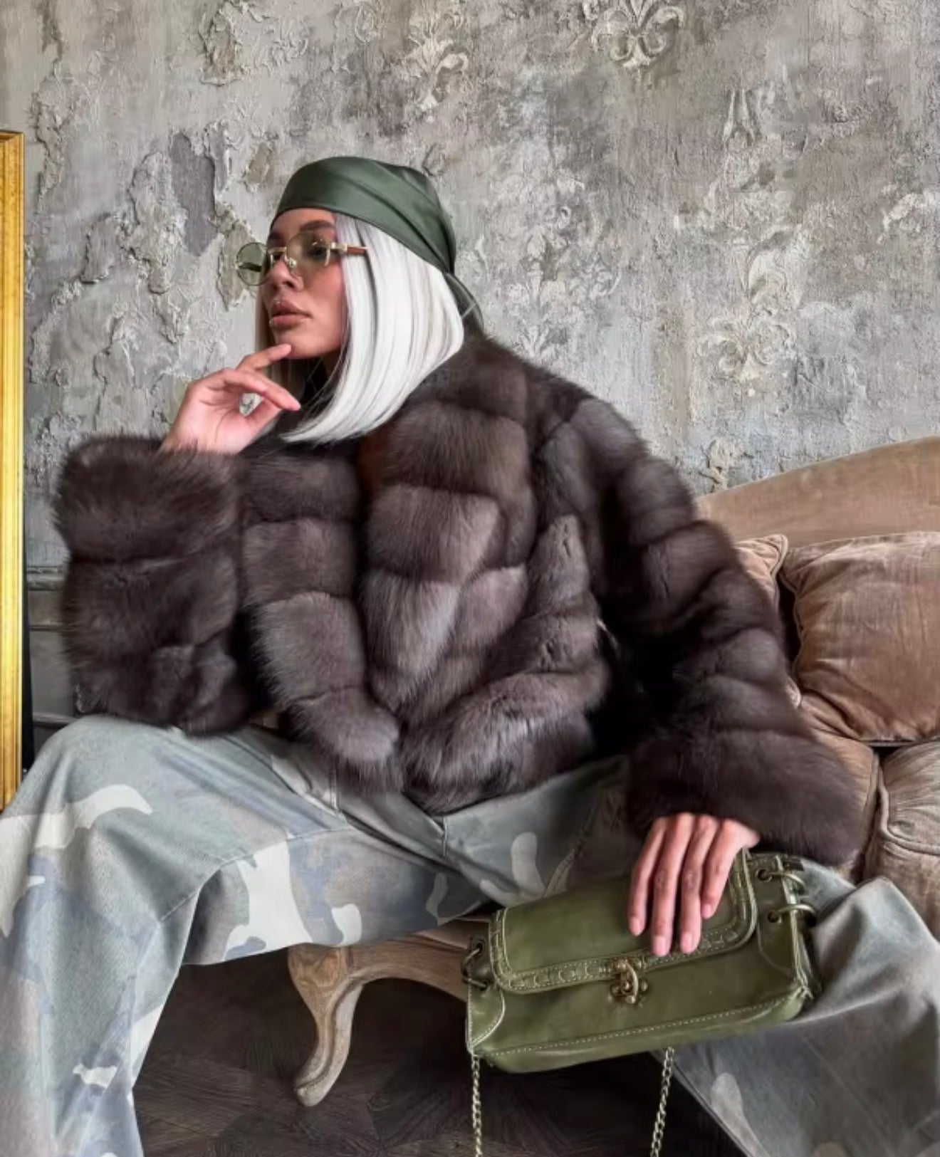 Luxuriöse Felljacke